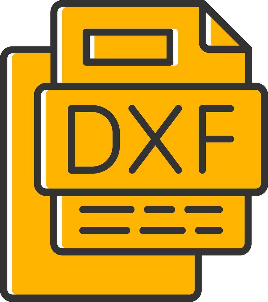 Dxf File Line Filled Slip Icon vector