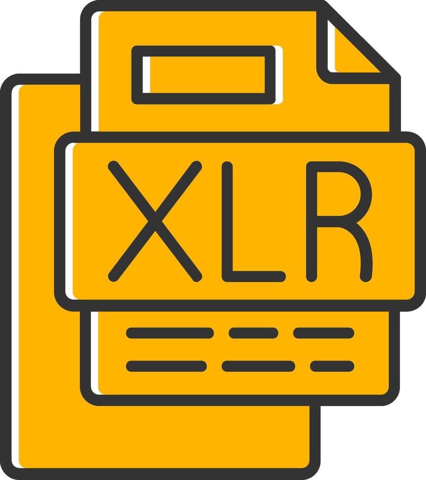XLR File Line Filled Slip Icon vector