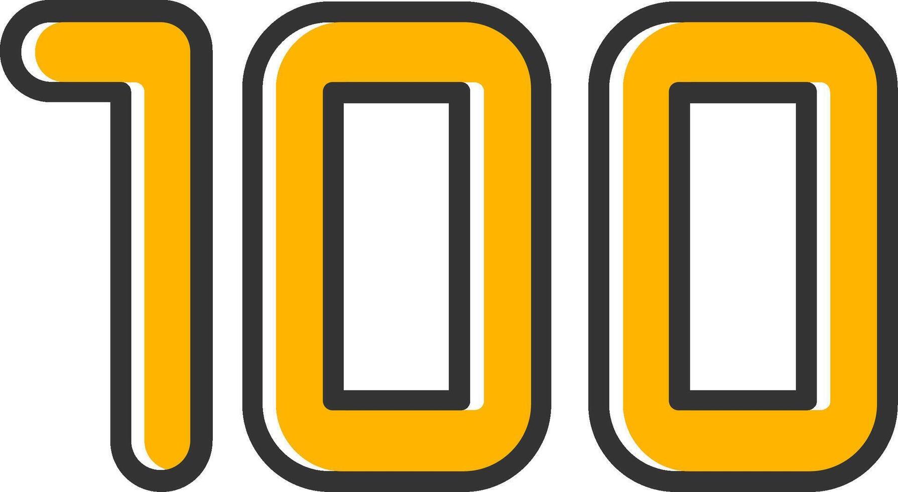 One hundred Line Filled Slip Icon vector