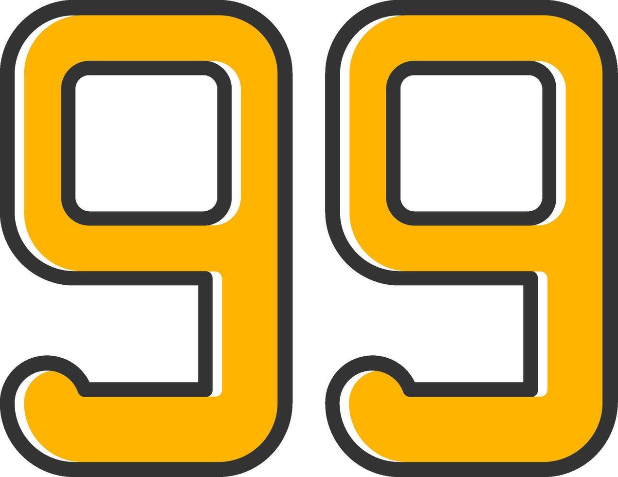 Ninety nine Line Filled Slip Icon vector