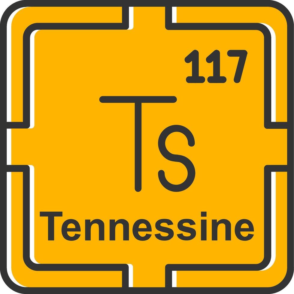 Tennessine Line Filled Slip Icon vector