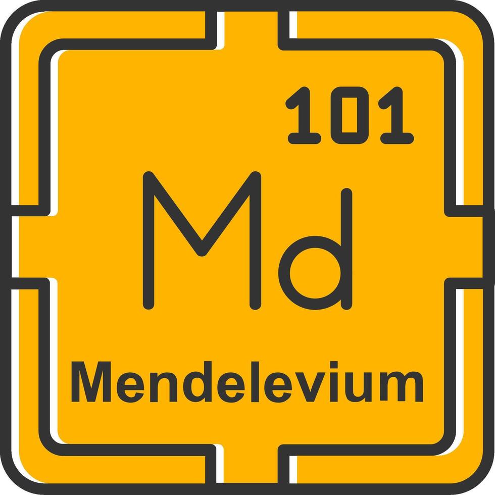 Mendelevium Line Filled Slip Icon vector