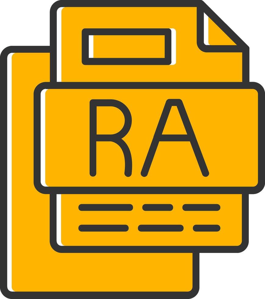 RA File Line Filled Slip Icon vector