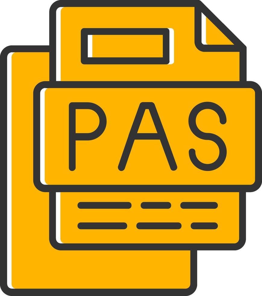 PAS File Line Filled Slip Icon vector