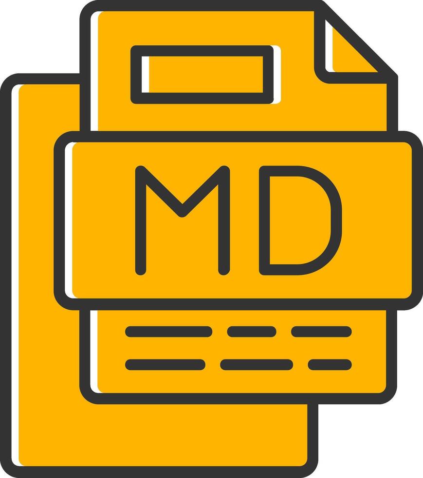 Md File Line Filled Slip Icon vector