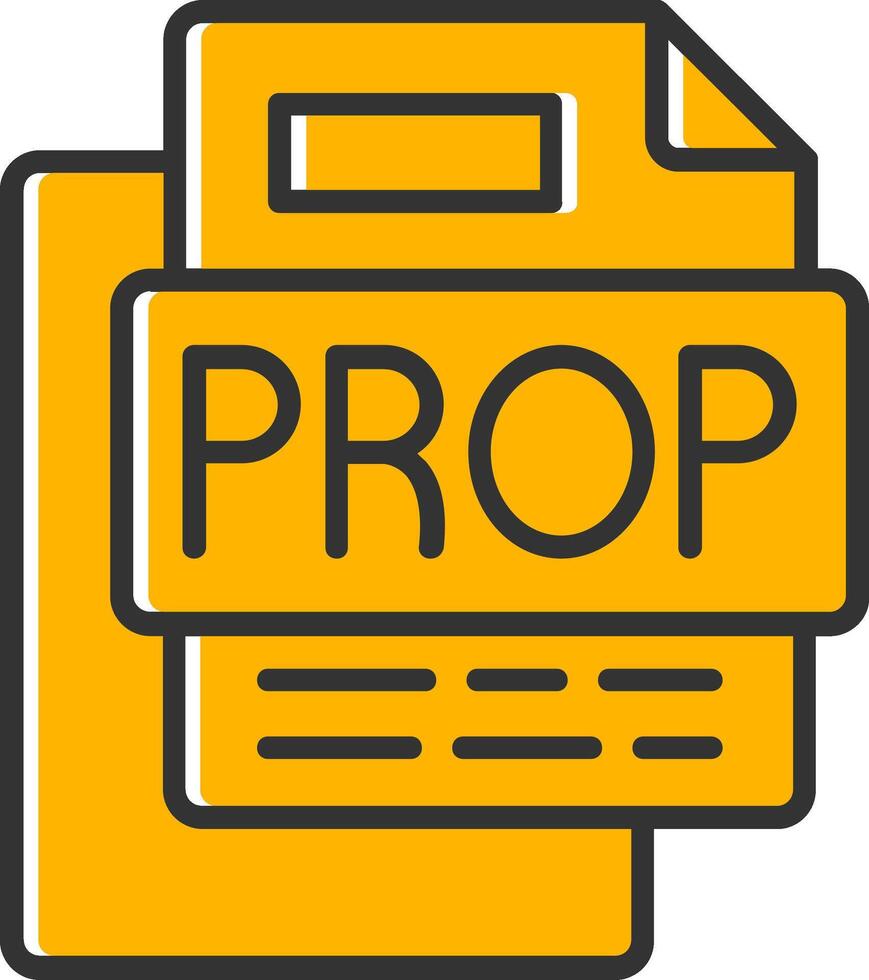 Prop File Line Filled Slip Icon vector
