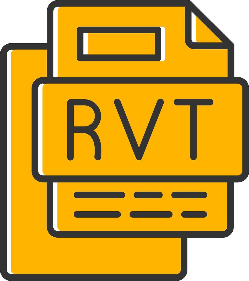 RVT File Line Filled Slip Icon vector
