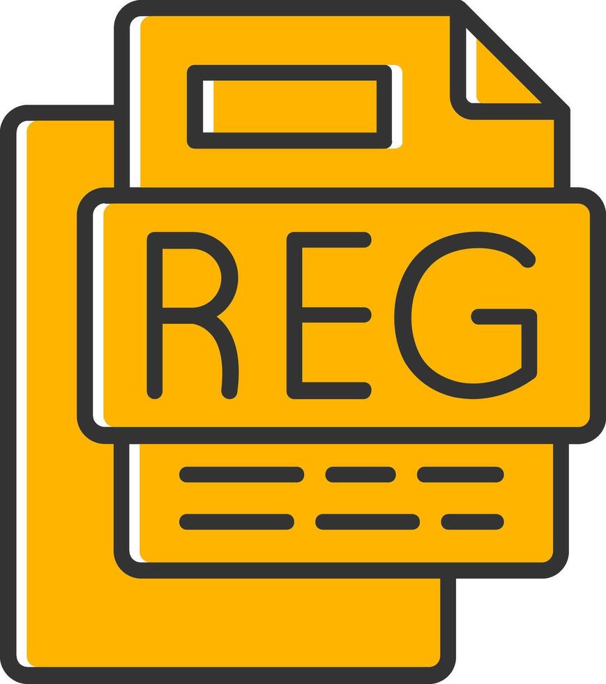 REG Fiile Line Filled Slip Icon vector