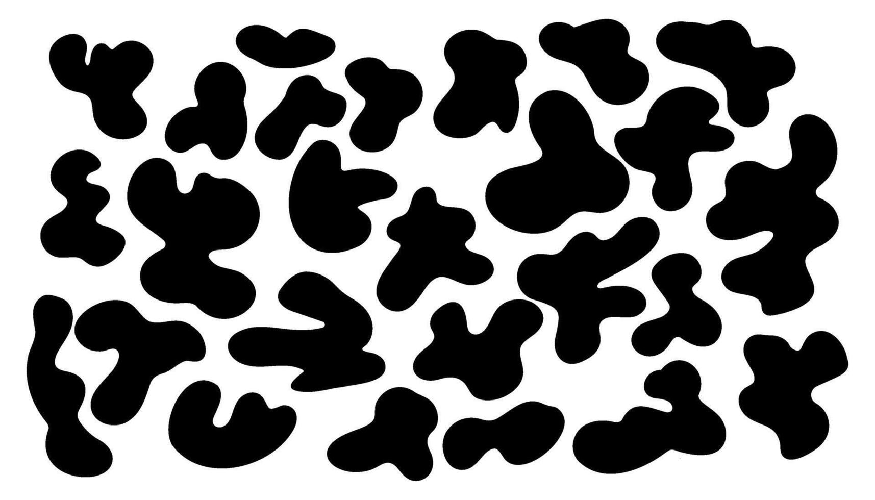 Irregular blob shape abstract asymmetric elements. illustration set. vector