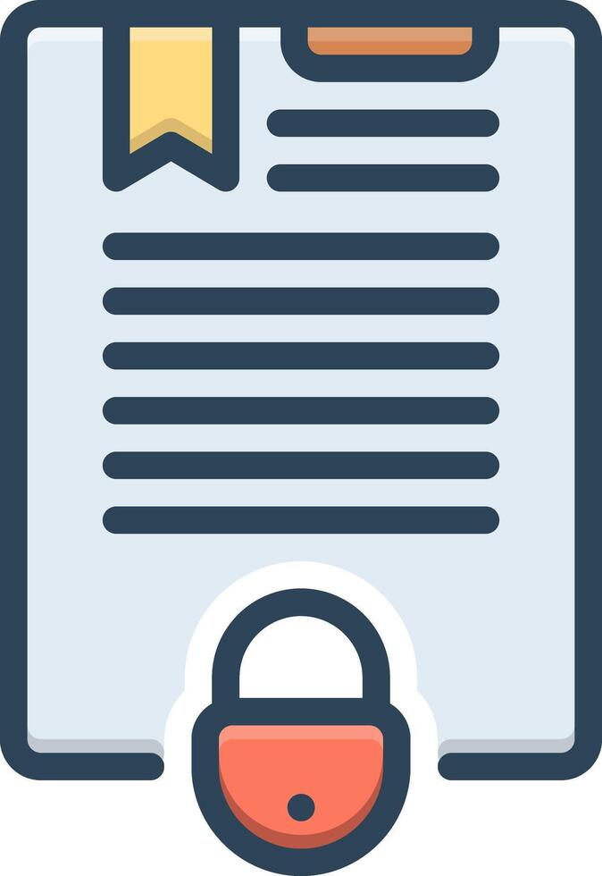 Color icon for document protection vector