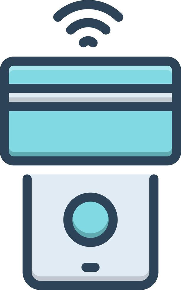 Color icon for virtual money vector