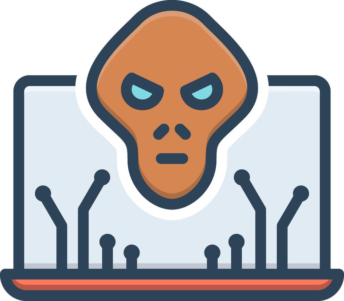 Color icon for cyber attack vector