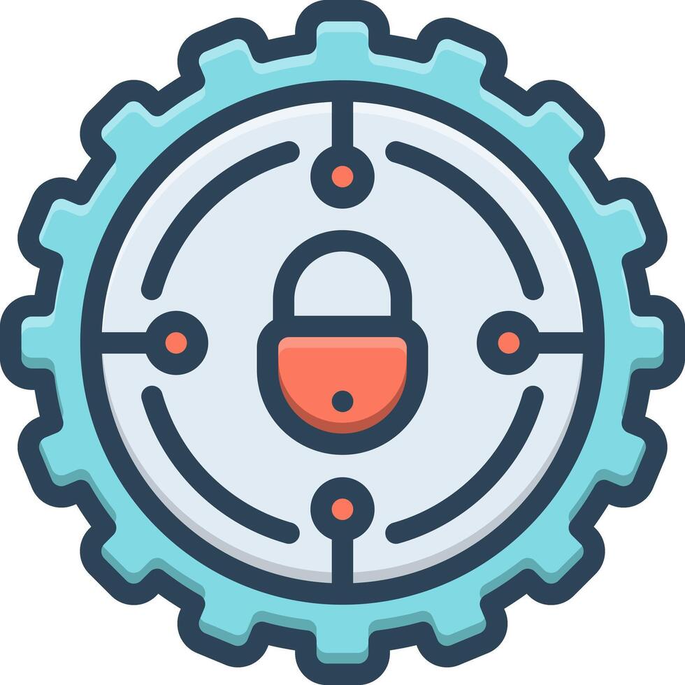 Color icon for encryption vector