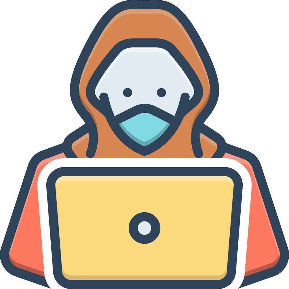 Color icon for hacker vector