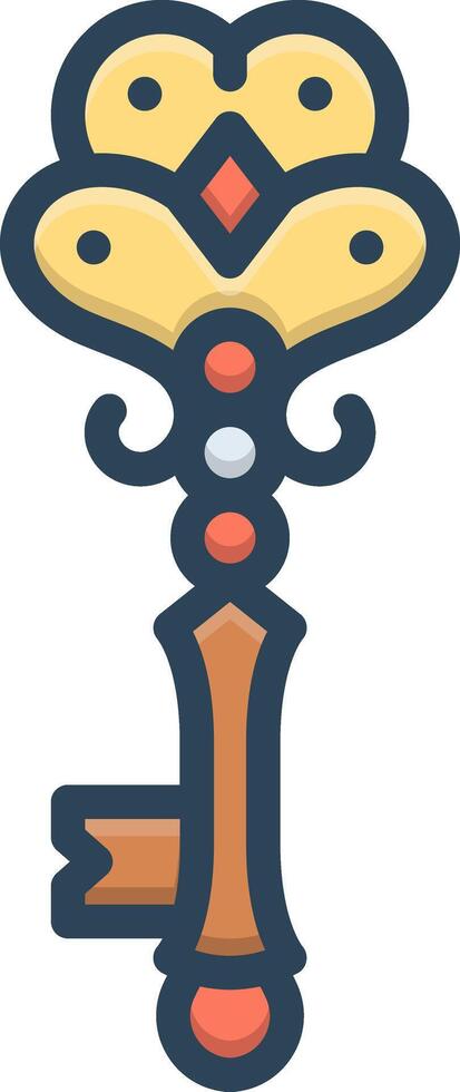 Color icon for key vector
