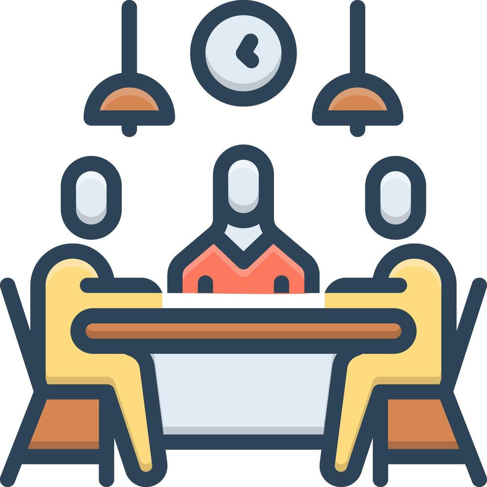 Color icon for meeting vector