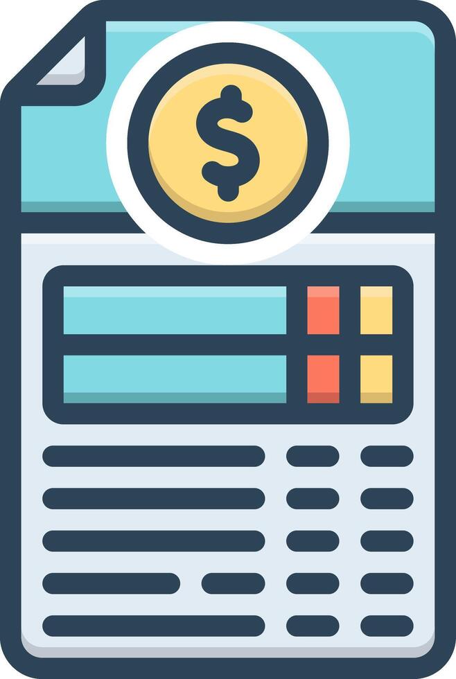 Color icon for invoice vector