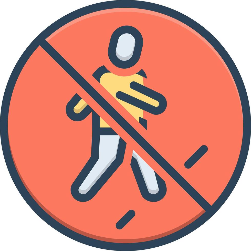 Color icon for not allowed vector