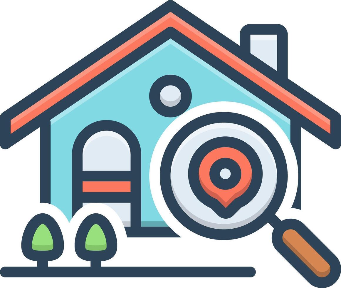 Color icon for find home vector