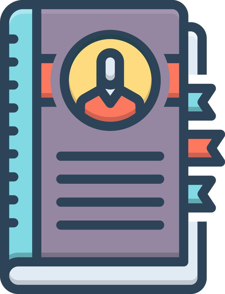 Color icon for address book vector