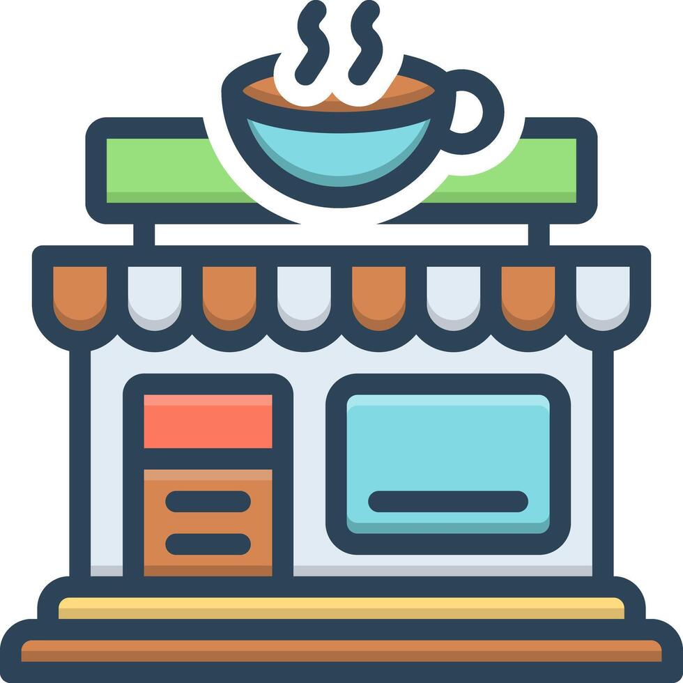 Color icon for cafe vector