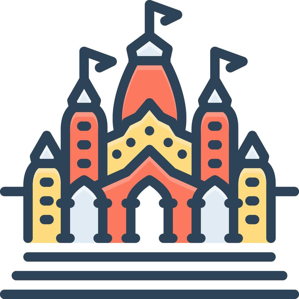 Color icon for temple vector