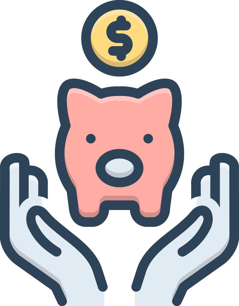 Color icon for saving vector