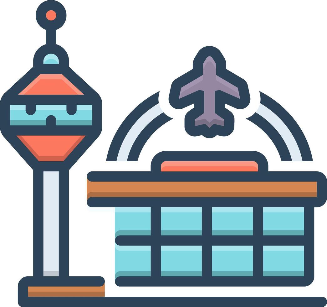 Color icon for airport vector