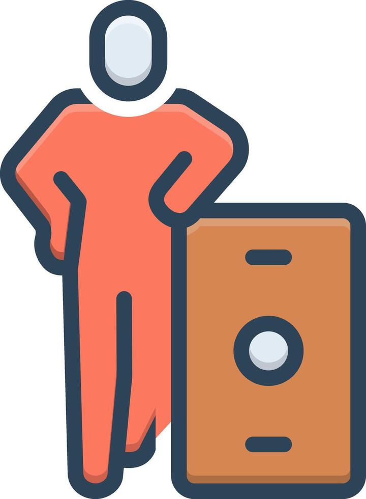 Color icon for body gesture vector
