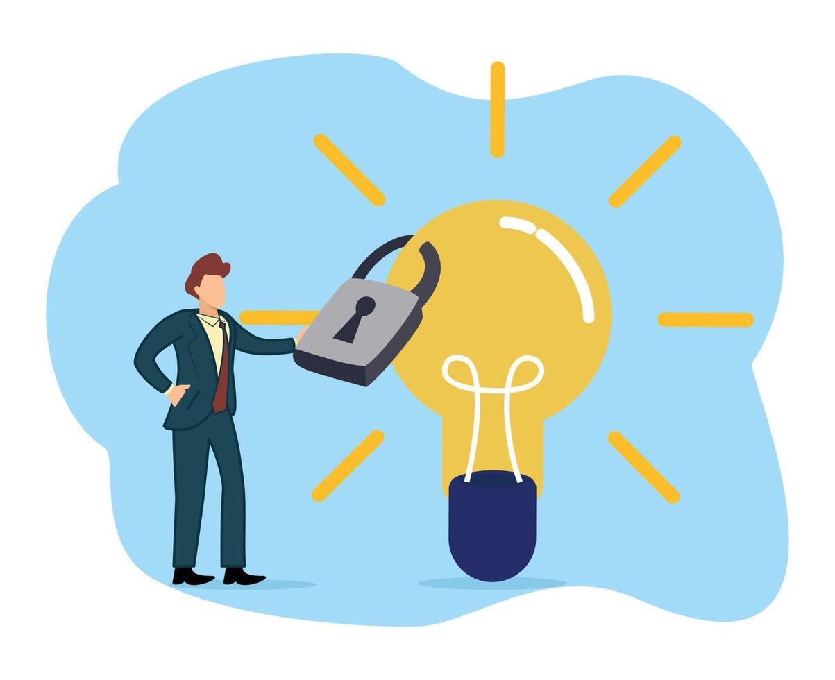 intellectual property patented protection copyright reserved or concept intellectual property and copyright protection vector