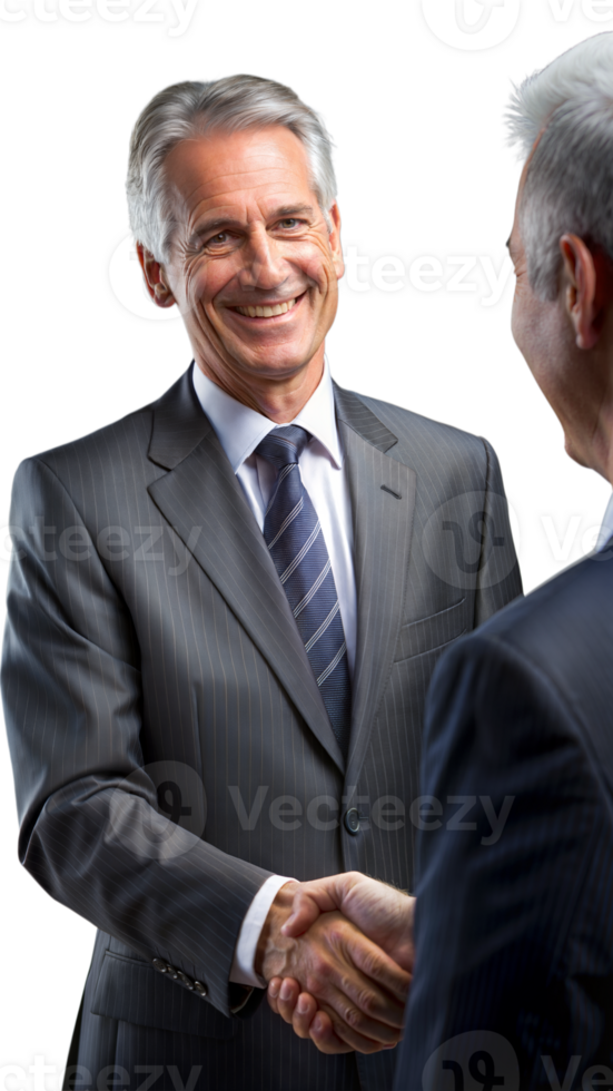 Smiling Businessman Shaking Hands With Colleague During Meeting png