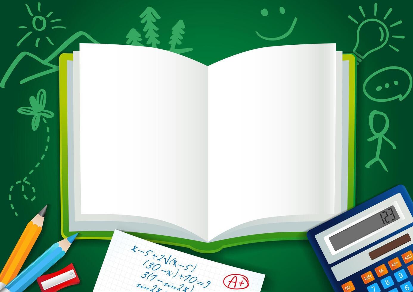 Educational advertising banner template, copy space. School sample billboard vector