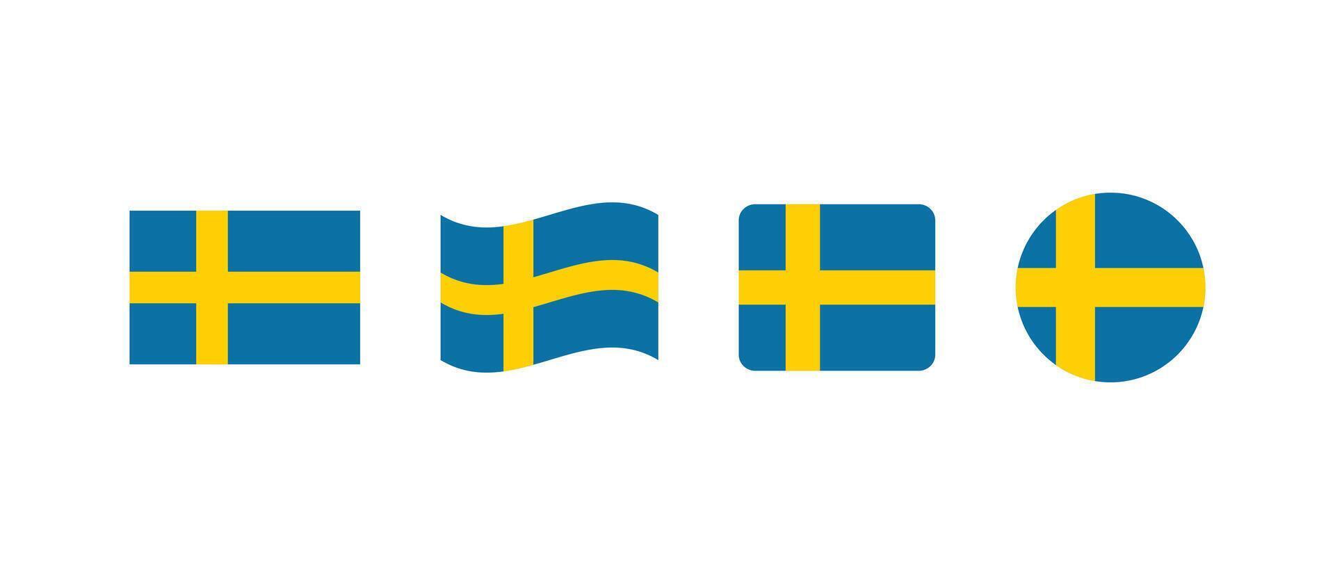 Sweden flag. Set of Sweden Flags Collection. vector