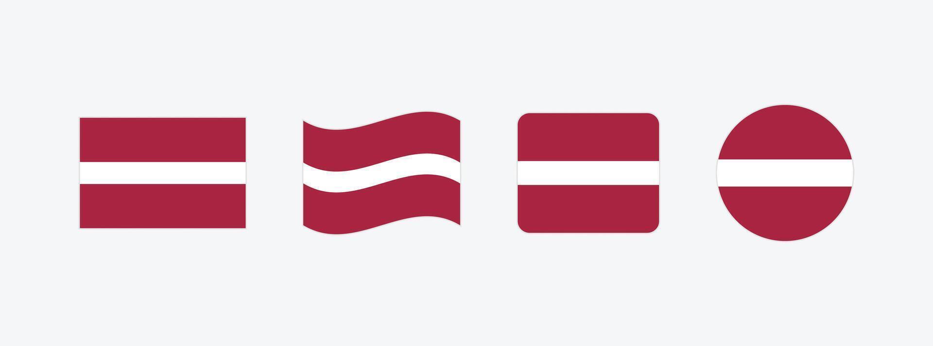 Latvia flag. Set of Latvia Flags Collection. vector