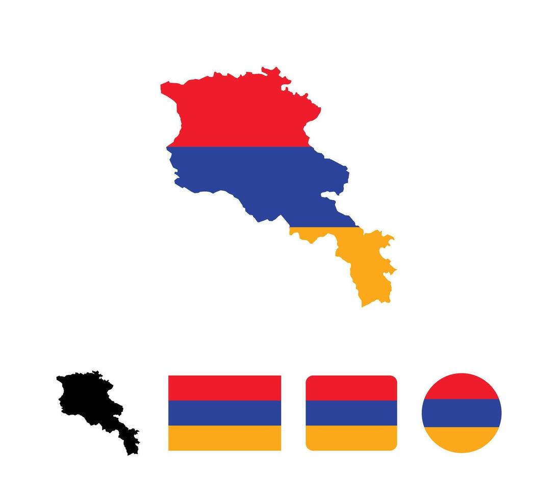 Armenia flag. Set of Armenia Flags Collection. vector