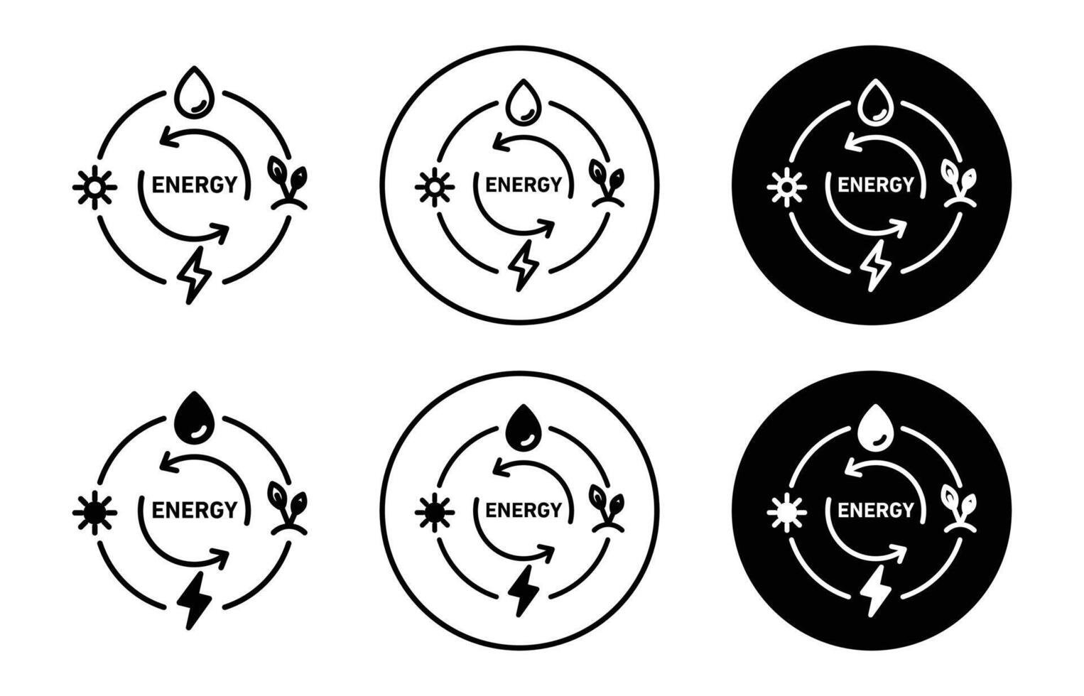 Renewable energy icon logo collection set vector