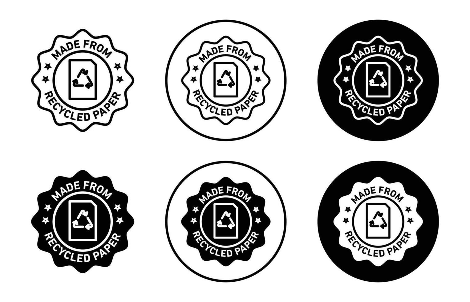 Recycled paper icon logo collection set vector