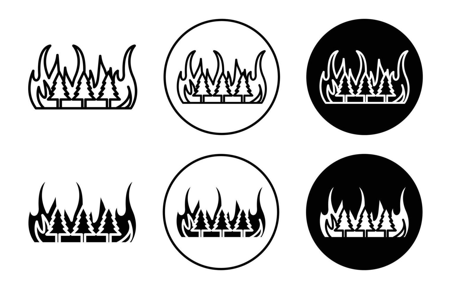 Wildfire disaster icon logo collection set vector