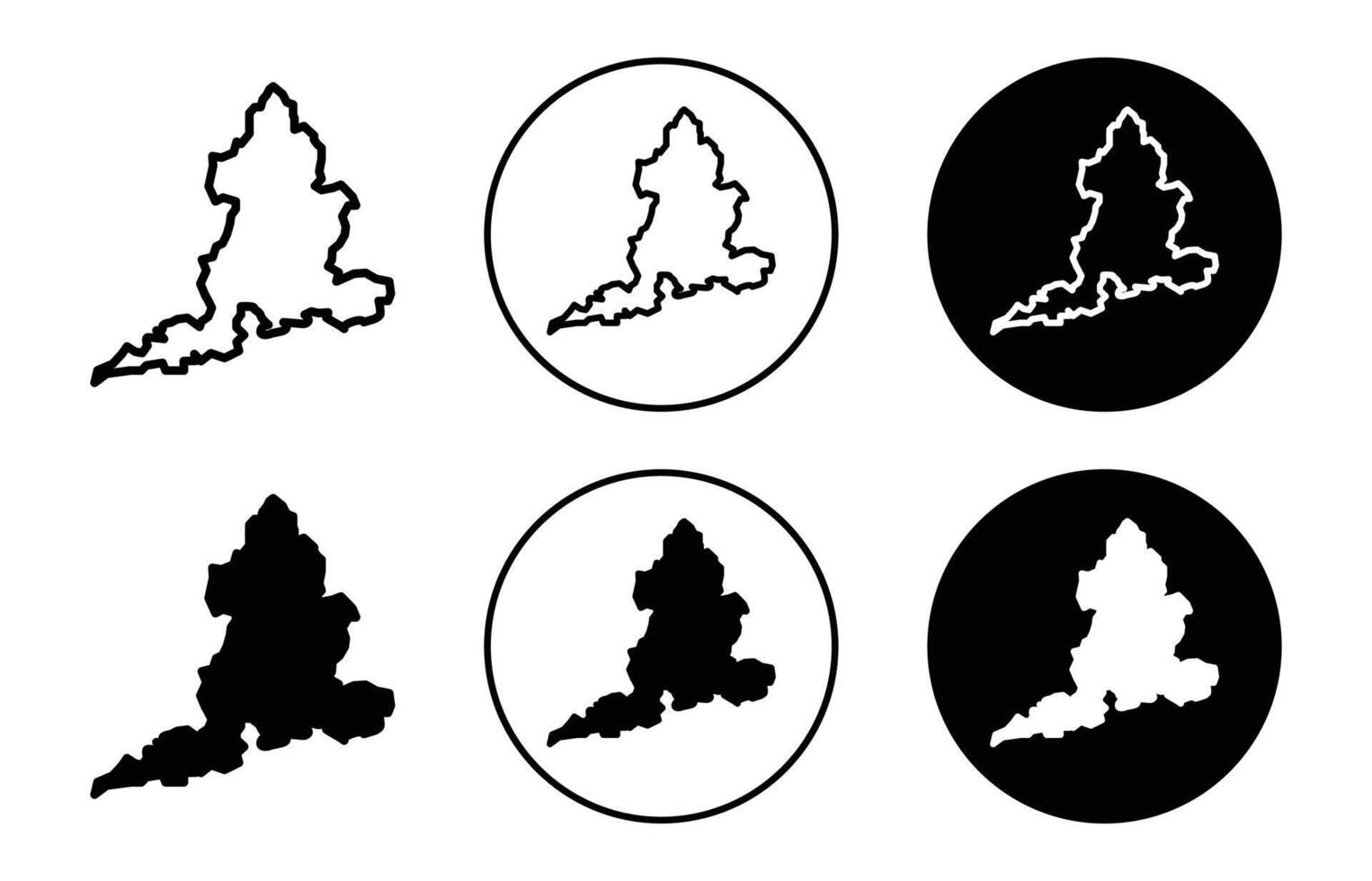 Map of England icon logo collection set vector