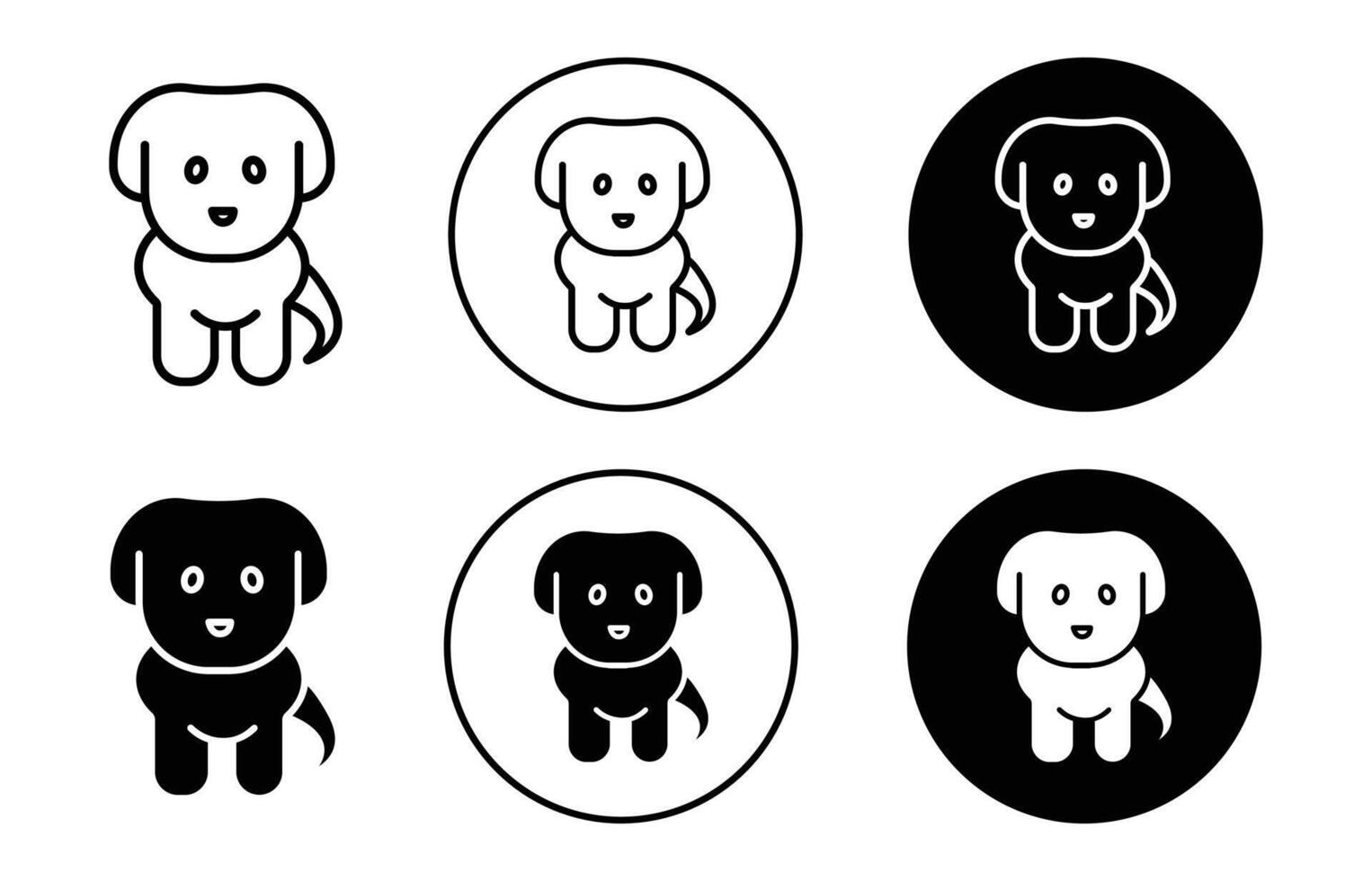 Little puppy icon logo collection set vector