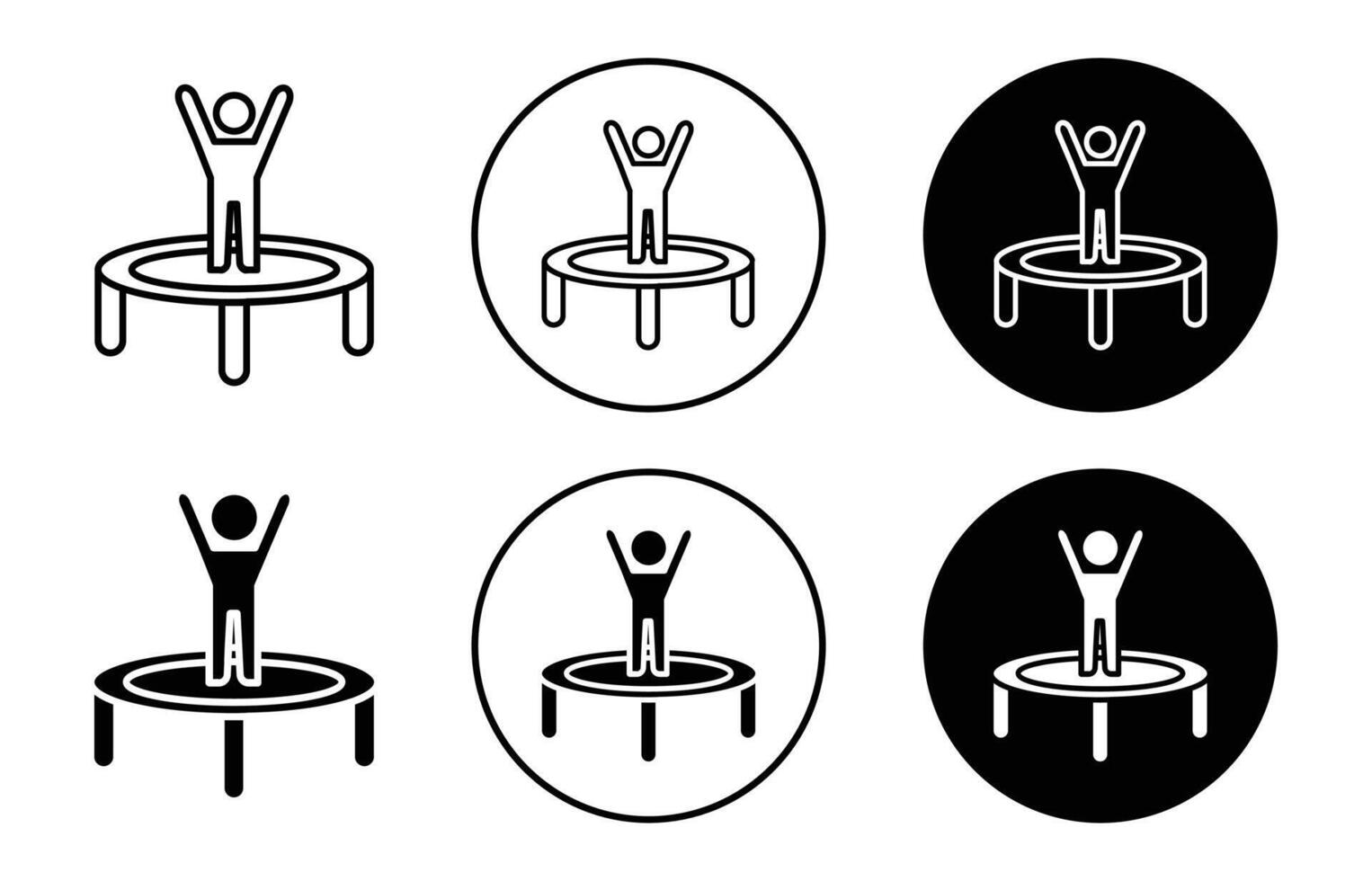 trampoline icon logo collection set vector