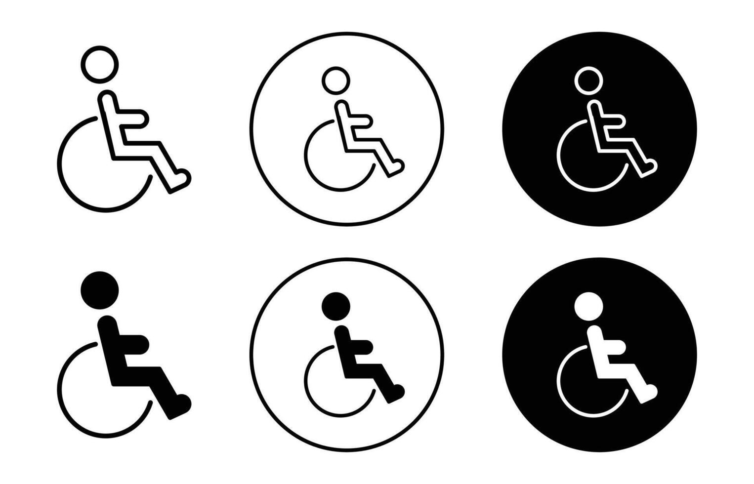 wheelchair symbol Outline flat Icon vector