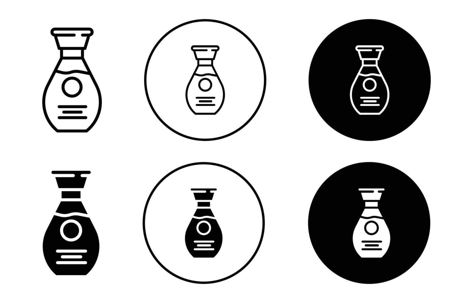 soy sauce icon Outline flat Icon vector