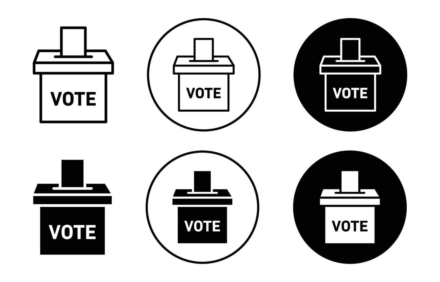 voting ballot box icon Outline flat Icon vector