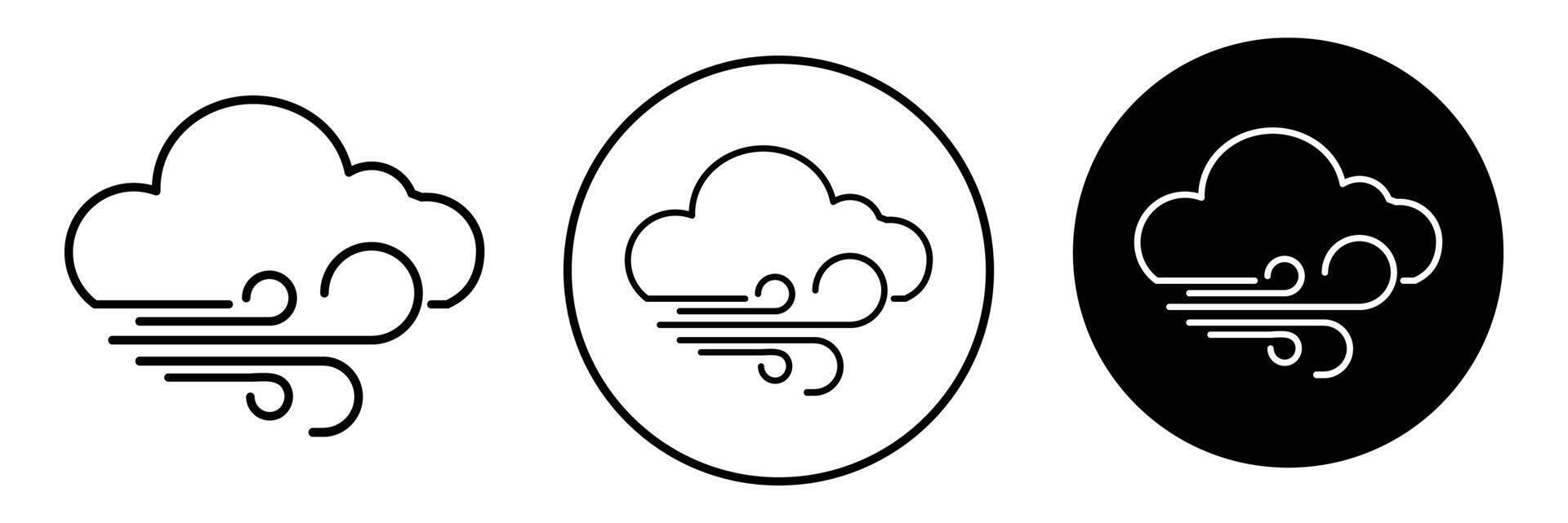 -wind clouds Icon - Outline flat Icon vector