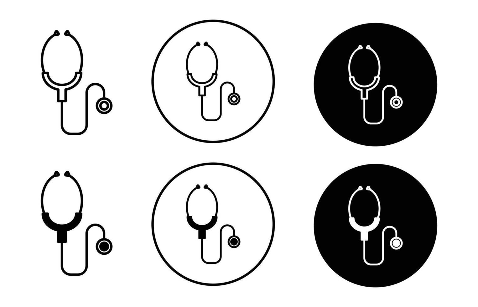 Stethoscope icon Outline flat Icon vector