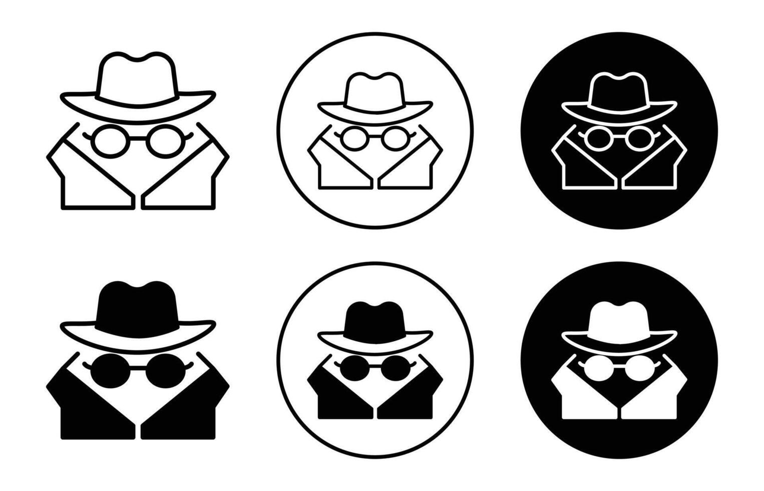 Spy agent icon logo set vector