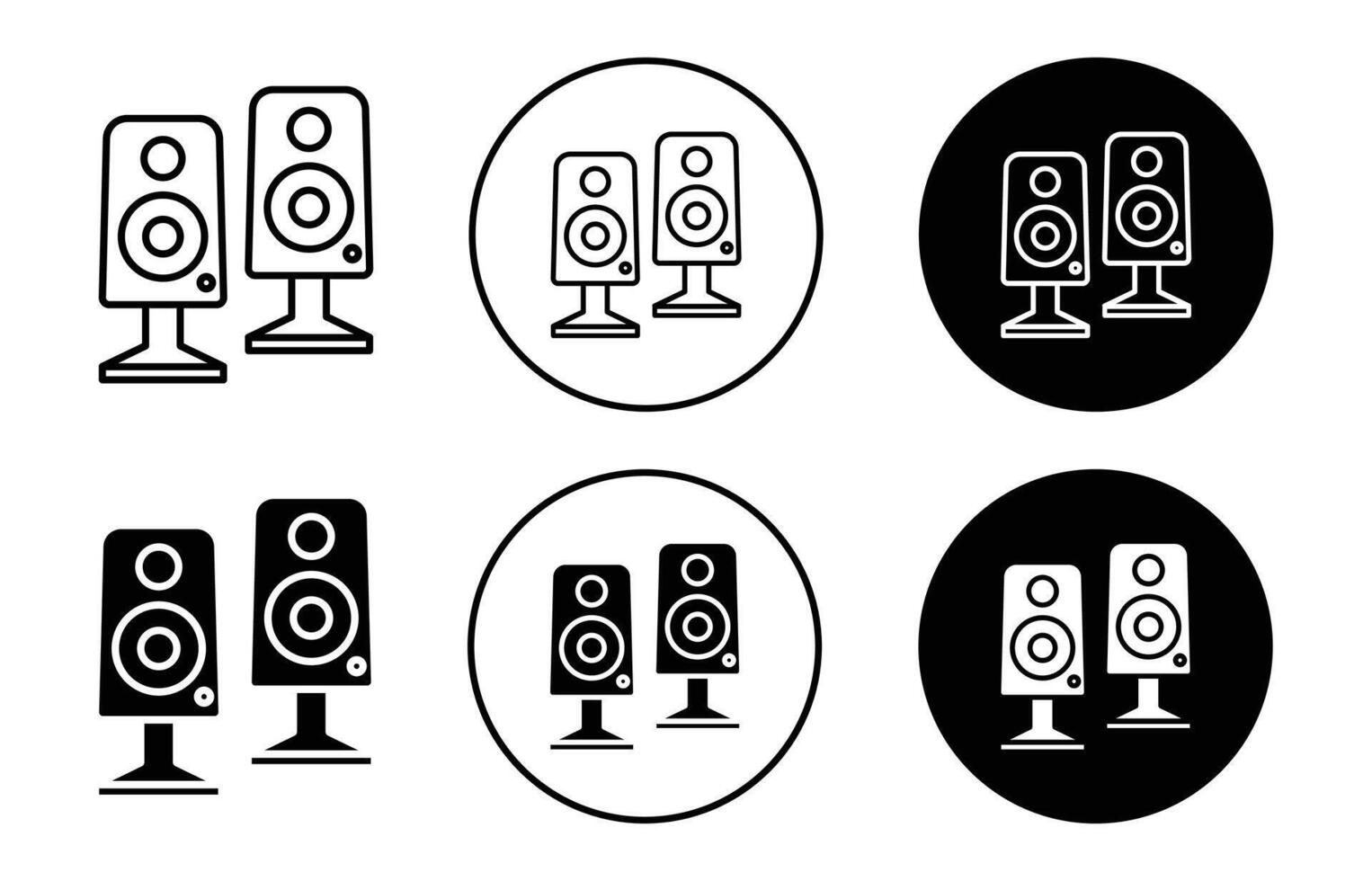 Two Stereo Speakers icon logo collection set vector