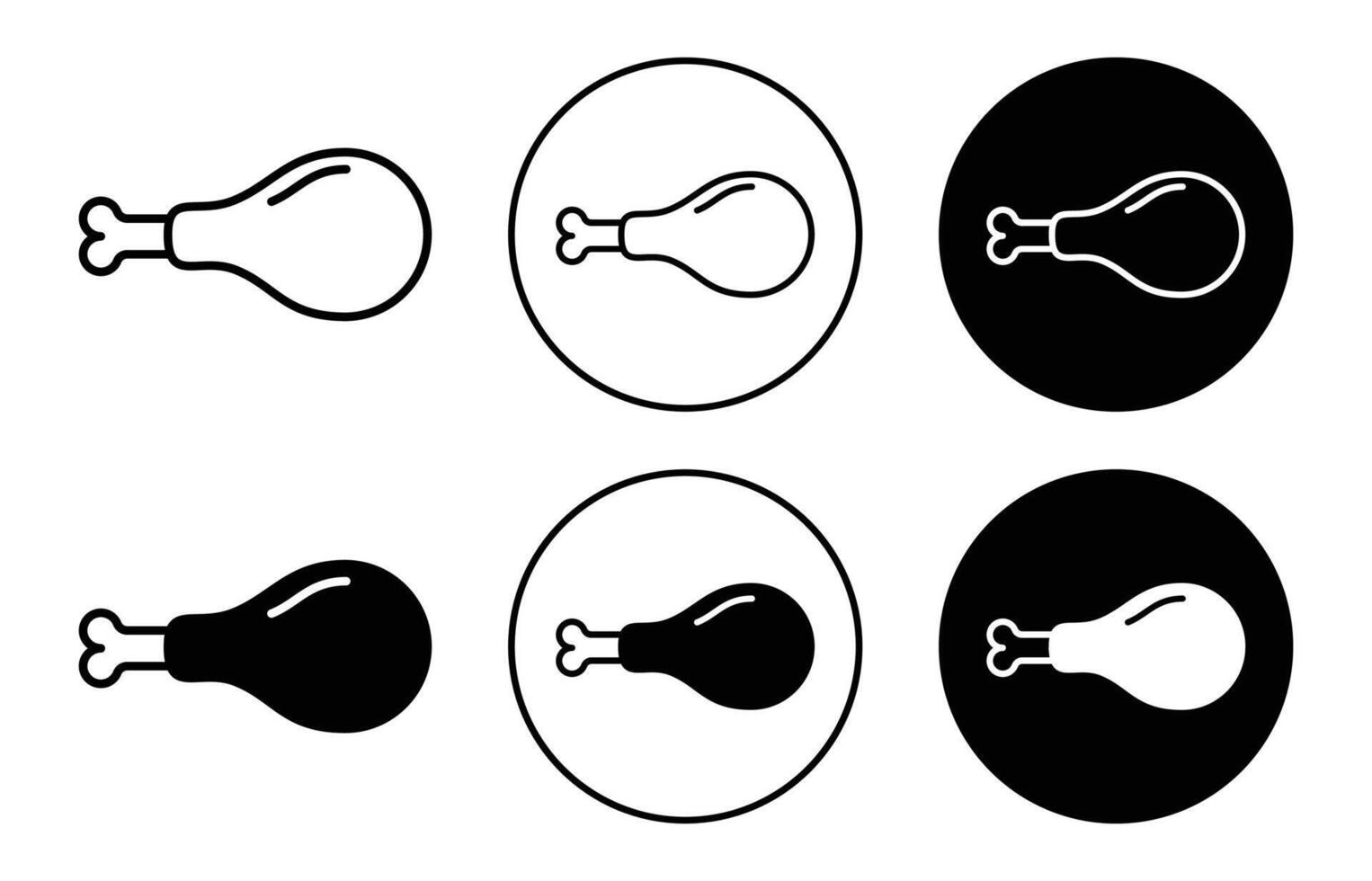 Chicken leg icon logo collection set vector