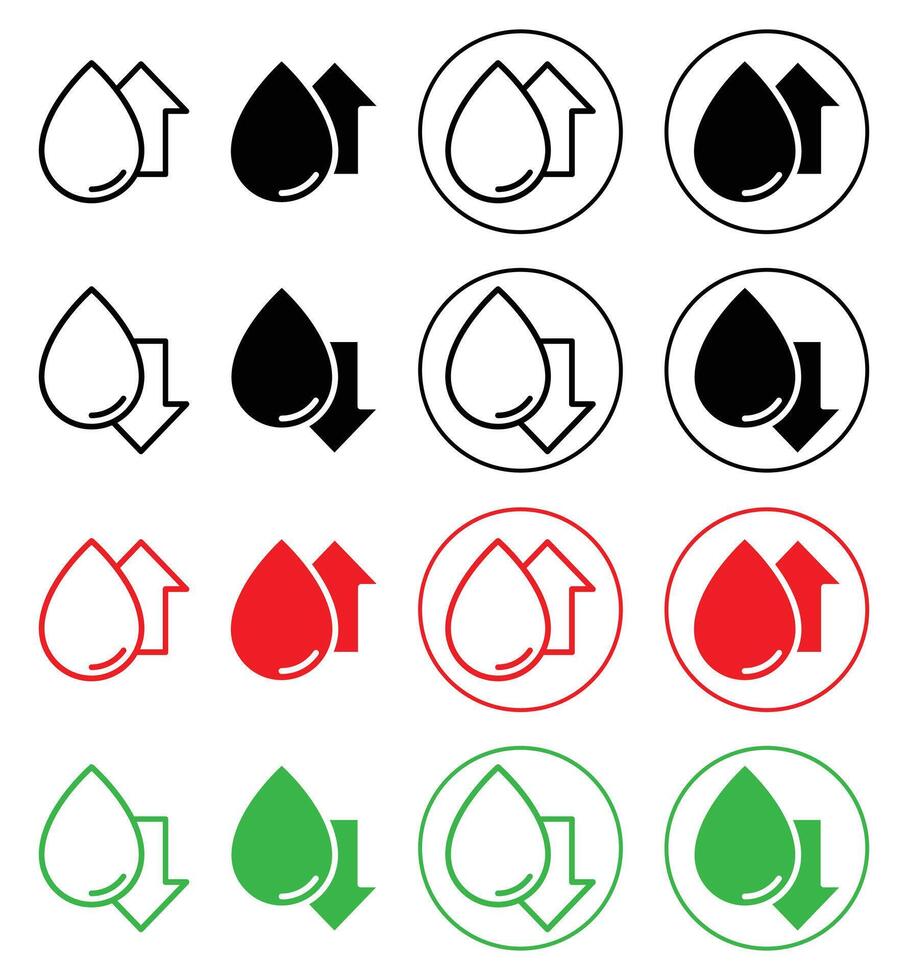 Low and high cholesterol icon Outline flat Icon vector